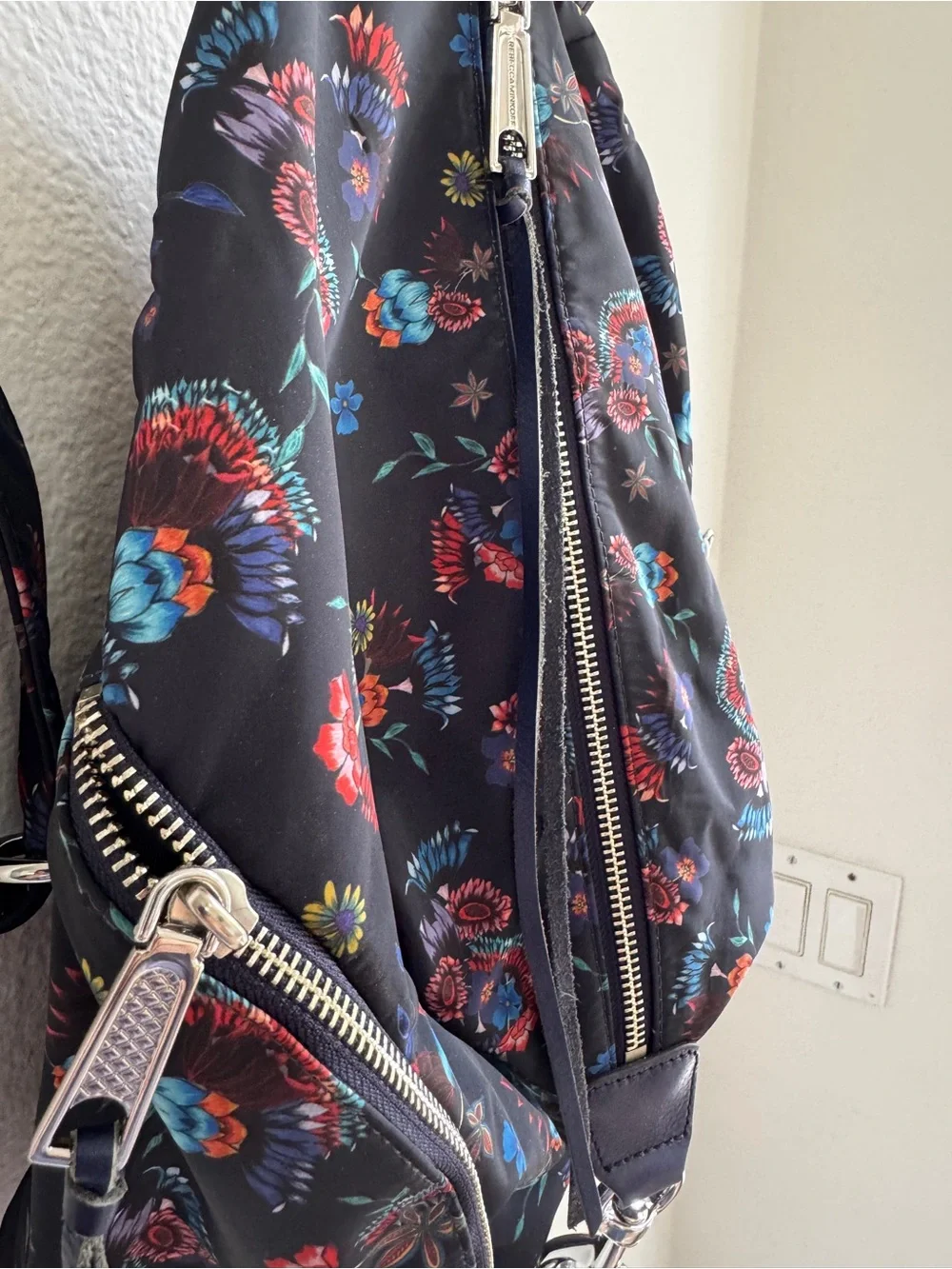 New Rebecca Minkoff Floral Print Nylon Julian Backpack Bag - Flowers